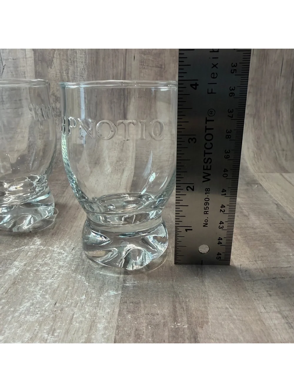 Set of 2 HPNOTIQ Clear Glass Footed Glasses Tasting On The Rocks Barware